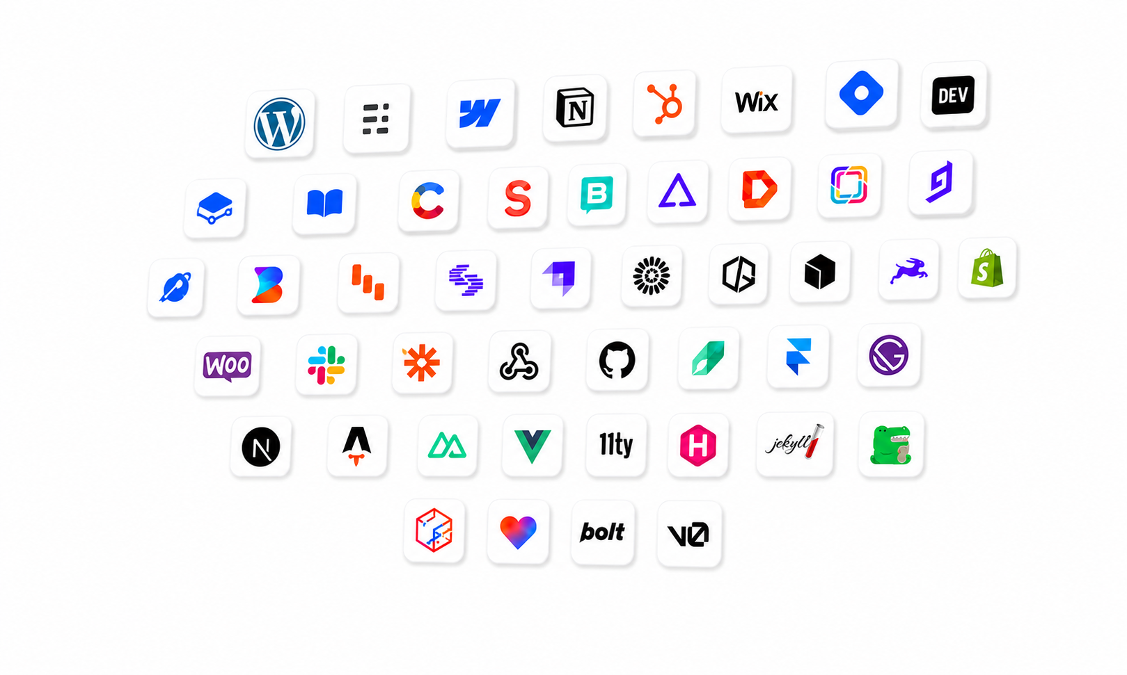 omnifamous publishing to WordPress, Webflow, Ghost, Shopify, Notion and dozens more platforms